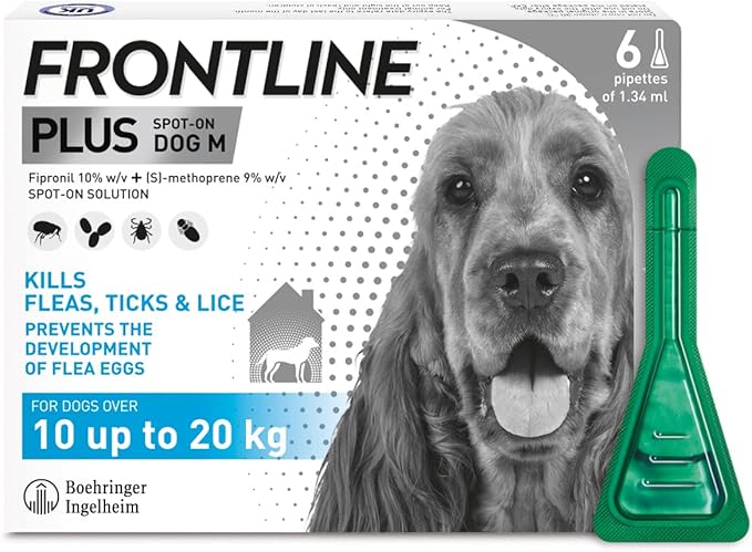 FRONTLINE Plus Flea & Tick Treatment for Medium Dogs - 6 Pipettes